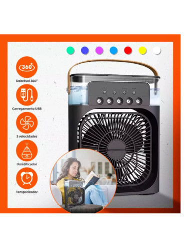 Mini Umidificador com Ventilador e climatizador De Ar
