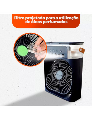Mini Umidificador com Ventilador e climatizador De Ar