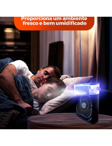 Mini Umidificador com Ventilador e climatizador De Ar