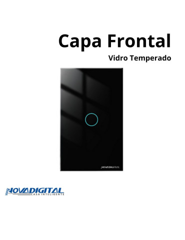 Capa Espelho Frontal Interruptor Touch 1 Botão Branco/Preto Nova Digital 4x2