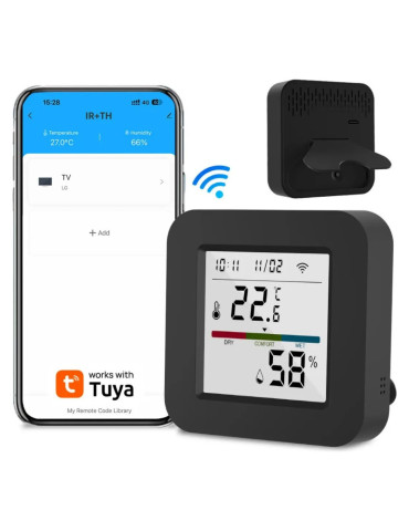 Controle Remoto Universal 3 EM 1 Wi-fi Bluetooth Smart IR, Sensor de Temperatura e Umidade Tuya