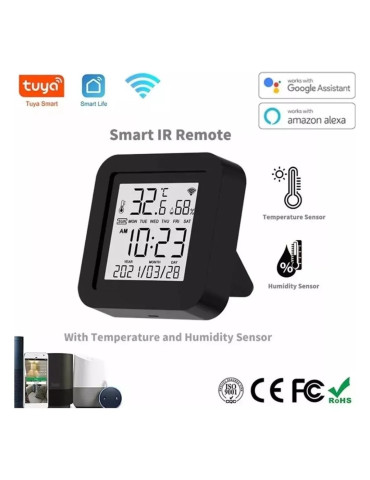 Controle Remoto Universal 3 EM 1 Wi-fi Bluetooth Smart IR, Sensor de Temperatura e Umidade Tuya