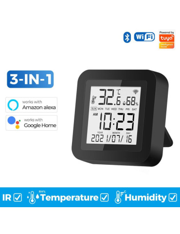 Controle Remoto Universal 3 EM 1 Wi-fi Bluetooth Smart IR, Sensor de Temperatura e Umidade Tuya
