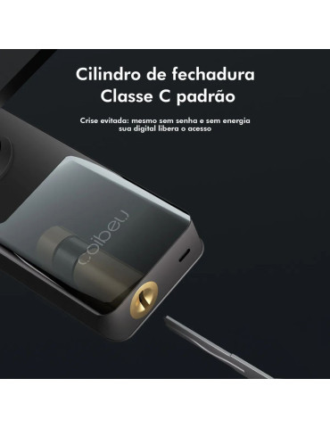 Fechadura Inteligente com Desbloqueio Digital Senha Wi-Fi Resistente Alarme de Segurança Controle Coibeu