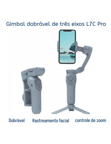 Gimbal Estabilizador Profissional L7c Pro De Celular Vertical Horizontal L Cor Cinza