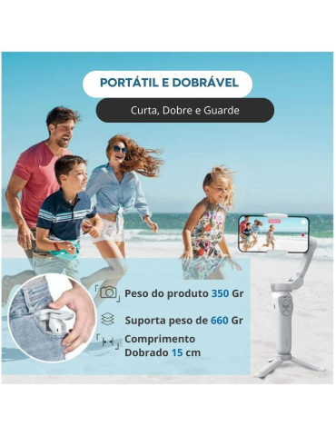 Gimbal Estabilizador Profissional L7c Pro De Celular Vertical Horizontal L Cor Cinza