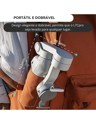 Gimbal Estabilizador Profissional L7c Pro De Celular Vertical Horizontal L Cor Cinza