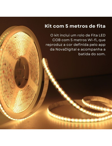 Kit Fita Led Cob RGB Wi-fi 5 Metros Nova Digital