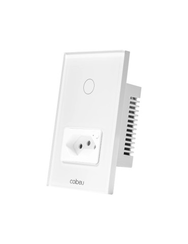 Interruptor Touch Inteligente 1 Botão com Tomada Wi-fi Coibeu Branco - 4x2