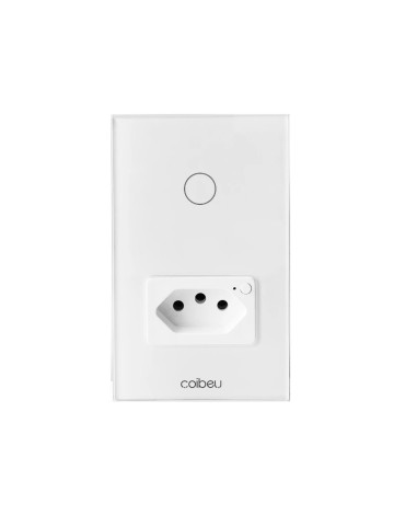 Interruptor Touch Inteligente 1 Botão com Tomada Wi-fi Coibeu Branco - 4x2