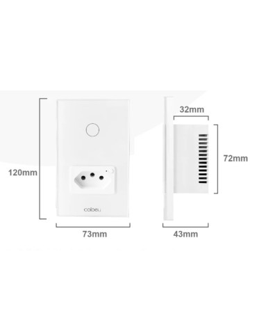 Interruptor Touch Inteligente 1 Botão com Tomada Wi-fi Coibeu Branco - 4x2