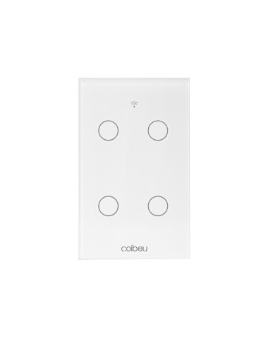 Interruptor Touch Inteligente 4 Botões Wi-fi Coibeu Branco - 4x2