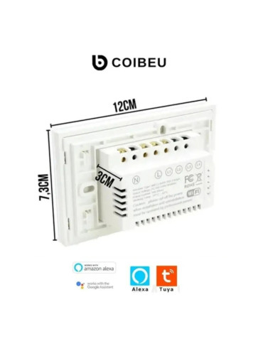 Interruptor Touch Inteligente 4 Botões Wi-fi Coibeu Branco - 4x2