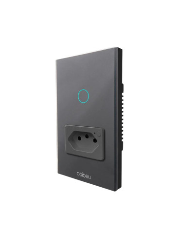 Interruptor Touch Inteligente 1 Botão com Tomada Wi-fi Coibeu Preto - 4x2