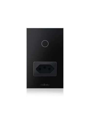 Interruptor Touch Inteligente 1 Botão com Tomada Wi-fi Coibeu Preto - 4x2