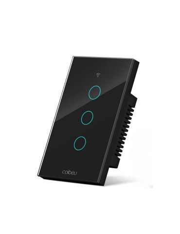 Interruptor Touch Inteligente 3 Botões Wi-fi Coibeu Preto - 4x2