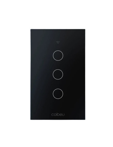 Interruptor Touch Inteligente 3 Botões Wi-fi Coibeu Preto - 4x2