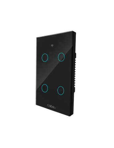Interruptor Touch Inteligente 4 Botões Wi-fi Coibeu Preto - 4x2