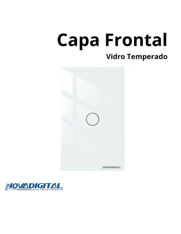 Capa Espelho Frontal Interruptor Touch 1 Botão Branco/Preto Nova Digital 4x2