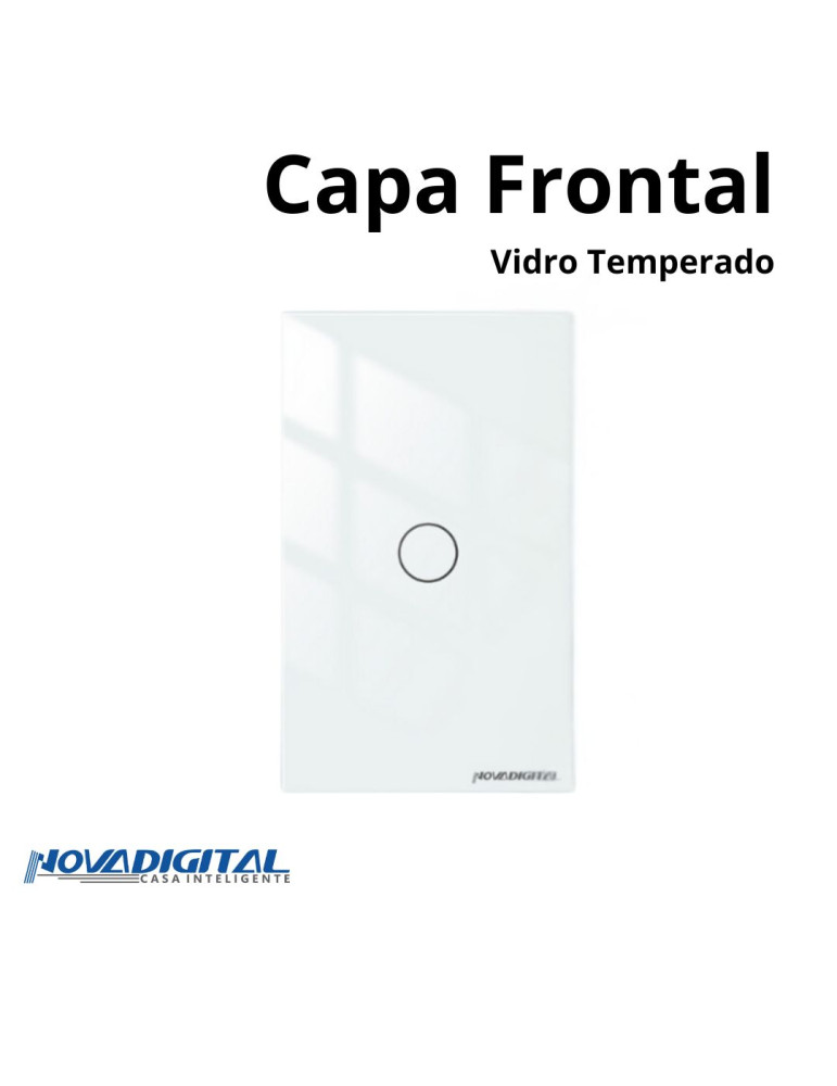 Capa Espelho Frontal Interruptor Touch 1 Botão Branco/Preto Nova Digital 4x2