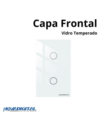 Capa Espelho Frontal Interruptor Touch 2 Botões Branco/Preto Nova Digital 4x2