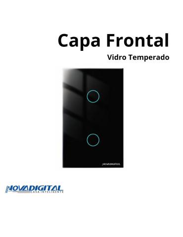 Capa Espelho Frontal Interruptor Touch 2 Botões Branco/Preto Nova Digital 4x2