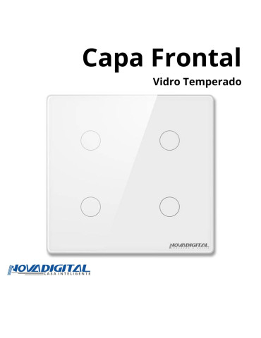 Capa Espelho Frontal Interruptor Touch 4 Botões Branco/Preto Nova Digital 4x4