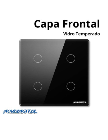 Capa Espelho Frontal Interruptor Touch 4 Botões Branco/Preto Nova Digital 4x4
