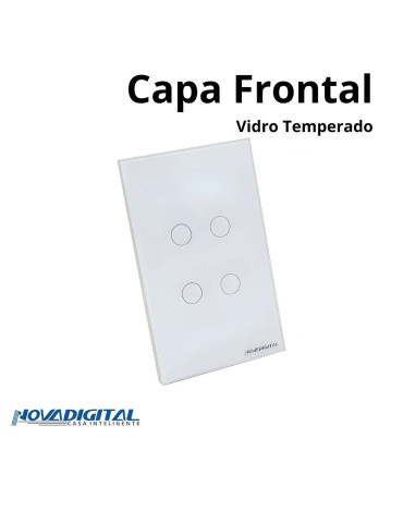 Capa Espelho Frontal Interruptor Touch 4 Botões Branco e Preto Nova Digital 4x2