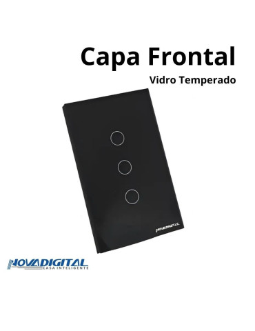 Capa Espelho Frontal Interruptor Touch 3 Botões Branco e Preto Nova Digital 4x2