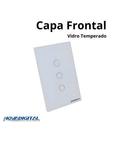 Capa Espelho Frontal Interruptor Touch 3 Botões Branco e Preto Nova Digital 4x2
