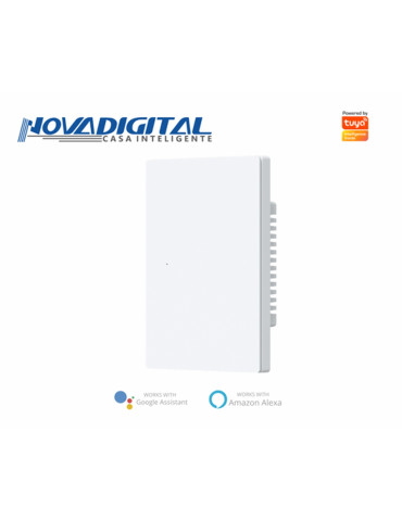 Interruptor Inteligente 1 Botão Físico Zigbee Safira Nova Digital Full Press Cinza e Branco - 4x2