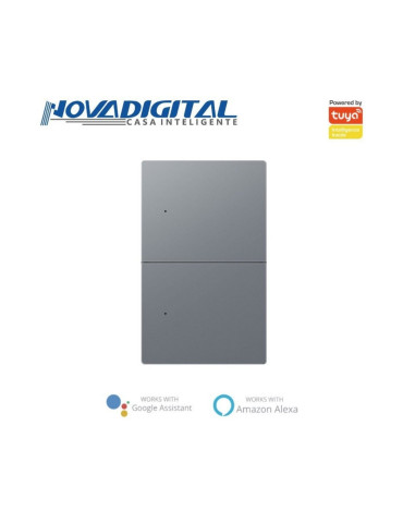 Interruptor Inteligente 2 Botões Físico Zigbee Safira Nova Digital Full Switch Cinza - 4x2