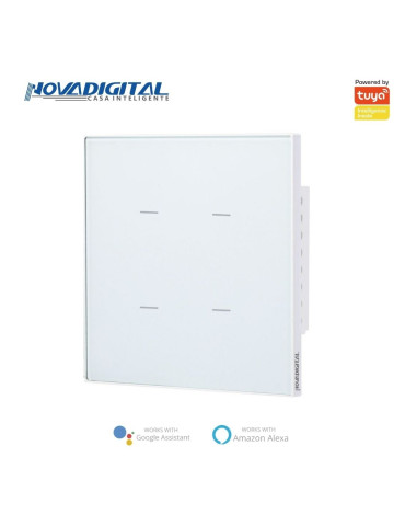 Interruptor Inteligente 4 Botões Soft Touch Quartzo Zigbee Nova Digital 4x4