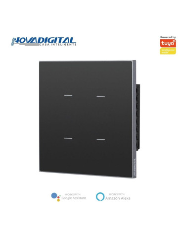 Interruptor Inteligente 4 Botões Soft Touch Quartzo Zigbee Nova Digital 4x4