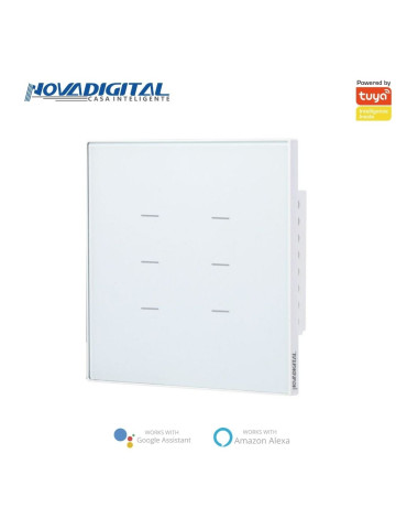 Interruptor Inteligente 6 Botões Soft Touch Quartzo Zigbee Nova Digital 4x4