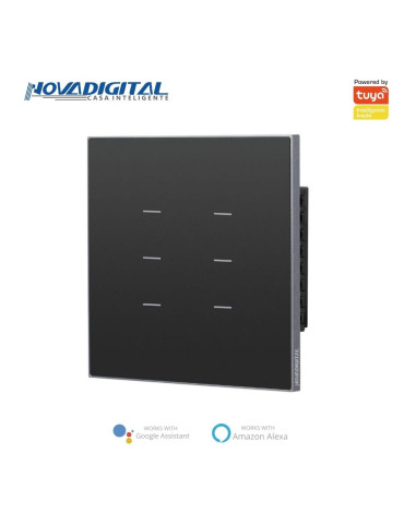 Interruptor Inteligente 6 Botões Soft Touch Quartzo Zigbee Nova Digital 4x4