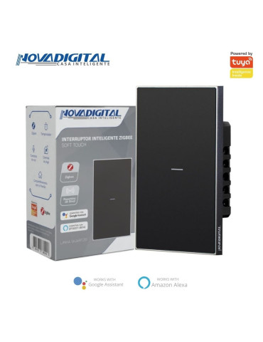 Interruptor Inteligente 1 Botão Soft Touch Quartzo Zigbee Nova Digital 4x2