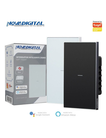Interruptor Inteligente 1 Botão Soft Touch Quartzo Zigbee Nova Digital 4x2