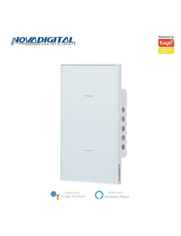 Interruptor Inteligente 2 Botões Soft Touch Quartzo Zigbee Nova Digital 4x2