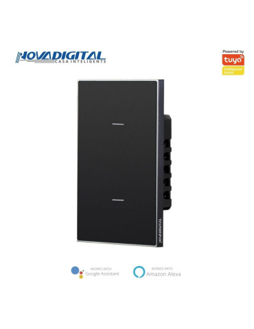 Interruptor Inteligente 2 Botões Soft Touch Quartzo Zigbee Nova Digital 4x2