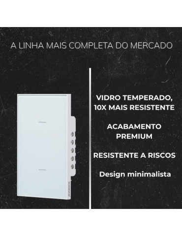 Interruptor Inteligente 3 Botões Soft Touch Quartzo Zigbee Nova Digital 4x2