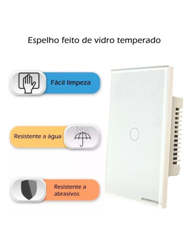 Interruptor Inteligente Touch Zigbee 1 Botão Branco Nova Digital - 4x2