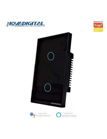Interruptor Inteligente Touch Zigbee 2 Botões Preto Nova Digital - 4x2