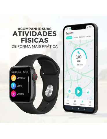 Smartwatch Relógio Inteligente S8 Pro 2024 Preto/Rosa khostar