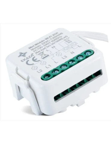 Interruptor Mini Módulo Wi-fi Paralelo Bluetooth 3 Canais Ekaza Alexa e Google