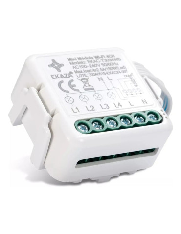 Interruptor Mini Módulo Wi-fi Paralelo Bluetooth 4 Canais Ekaza Alexa e Google
