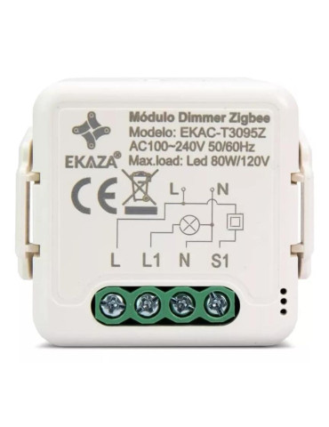 Mini Módulo Embutir Dimmer ZigBee 1 Canal C/ Clipe Ekaza