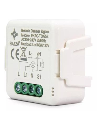 Mini Módulo Embutir Dimmer ZigBee 1 Canal C/ Clipe Ekaza