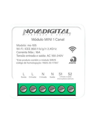 Relé Mini 1 Canal Wi-fi Nova Digital